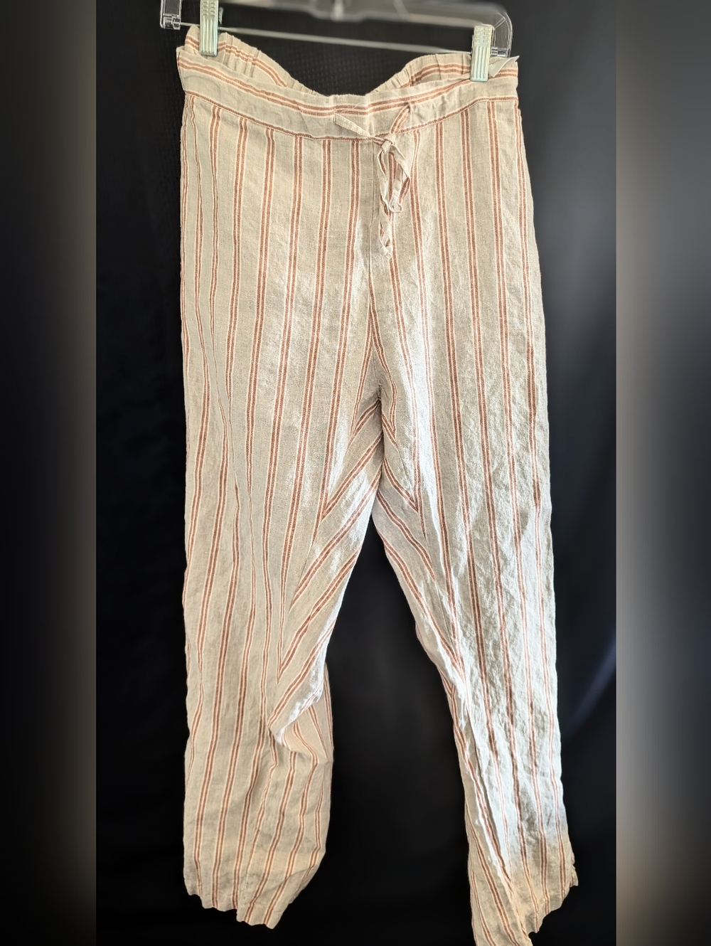 Lightweight Cream Striped Drawstring Pants Sz 2x